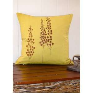  Modern Yellow Green and Brown Decorative Pillow, Embroidered Pillow 