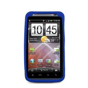  Solid Blue Silicone Skin Gel Cover Case For HTC Incredible 