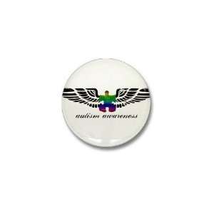  Autism Awareness   Wings Autism Mini Button by  