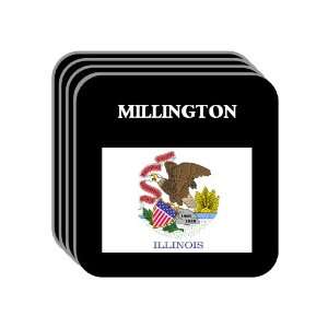  US State Flag   MILLINGTON, Illinois (IL) Set of 4 Mini 