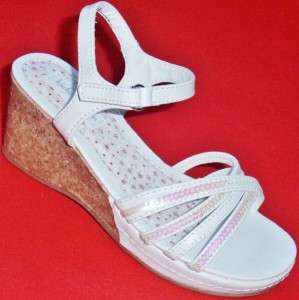   Toddlers KK VICTORIA White Sequin Wedge Sandals Dress Shoes size 5 M