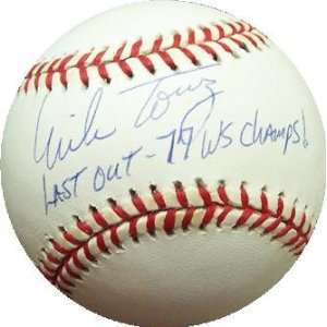  Mike Torrez autographed Baseball inscribed Last out 77 WSC 