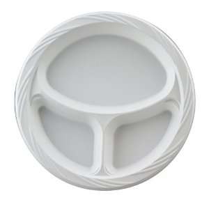 Huhtamaki HUH 82230 10.25 Popular Choice White 3 Compartment Plate (4 