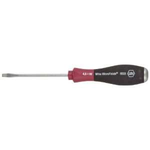 Wiha 53310 Slotted Screwdriver, Heavy Duty with MicroFinish Handle, 4 