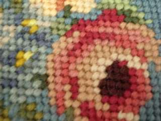 Floral needlepoint petitpoint chaircover tapestry piece  