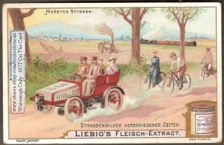 Cars And Bikes On A Modern (1904) Street c1904 Card  