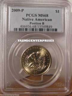 2009 P Native American Sacagawea $1 PCGS MS68  Pos. B  