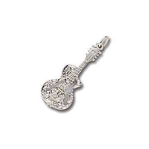   Rembrandt Charms Guitar with Strings Charm, Sterling Silver Jewelry