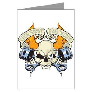    Greeting Cards (20 Pack) Live Fast Die Young Skull 