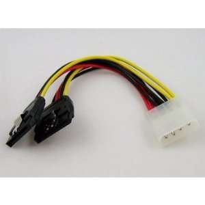  Molex 4 Pin to Dual 15 Pin SATA Power Cable Adapter with 