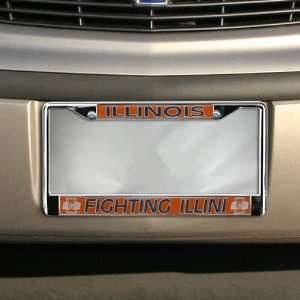  Illinois Fighting Illini Chrome License Plate Frame 