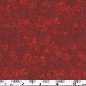  45 Wide Lotus Waves Red Fabric By The Yard Arts, Crafts 