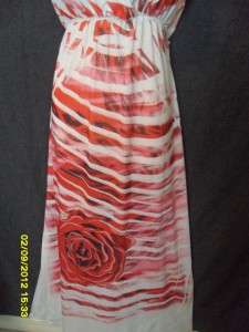 3X 20 22 WHITE pink ROSE beach TATTOO party KNITdress LONG maxi  
