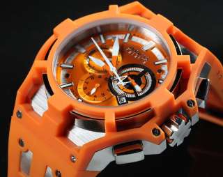 Invicta Mens Reserve Akula Swiss Made Chronograph Orange Strap Watch 