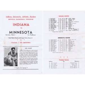  Indiana vs Minnesota 1952 NCAA Game Program Sports 