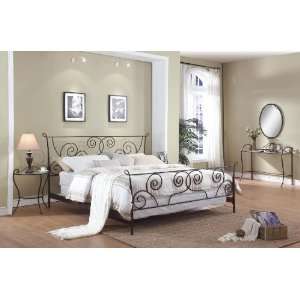  Chintaly Imports Metal Queen Size 5 Piece Bedroom Set 
