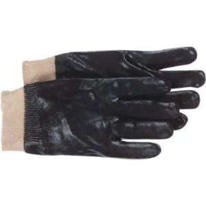 Interlock Lined Black PVC Coated Gloves   full coated black pvc 12 