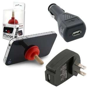  iPhone® / iPod® Stand + Black Universal USB Car + Home Charger 