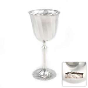  Water Goblet by Marengo, Silverplate Spiral Design 