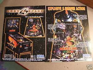 LOST IN SPACE PINBALL BROCHURE by SEGA~FRAMEABLE NOS  