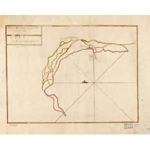  1700s map Coast of Chile, Arica Region