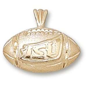 Iowa State ISU Swoosh Football Pendant (Gold Plated 