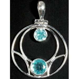  Faceted Blue Topaz Pendant   Sterling Silver Everything 