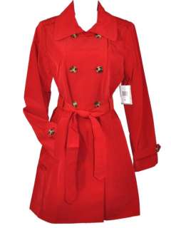 NEW London Fog Womens Belted Trench Coat Jacket Red Black Ivory Blue 