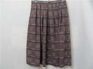 LLOYD Brown Poly/Wool Plaid Pleated Skirt size 10 ?  