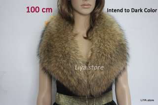 size womens luxury real genuine nature color raccoon fur collar 