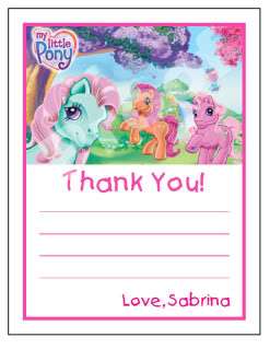 Setof 10 My Little Pony Personalized Invitations  