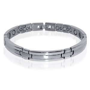    Stainless Steel Ladies Elegant Magnetic Bracelet 8.25 inch Jewelry