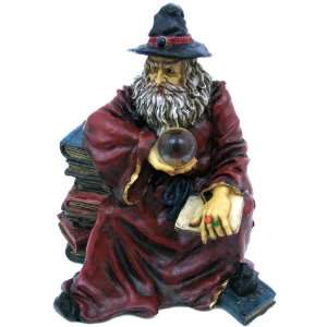   Awesome Wizard With Crystal Ball Statue Figure Magic