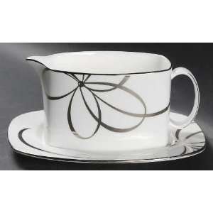 com Lenox China Belle Boulevard Gravy Boat and Underplate, Fine China 