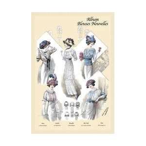   Blouses Nouvelles Five Jaunty Fashions 20x30 poster