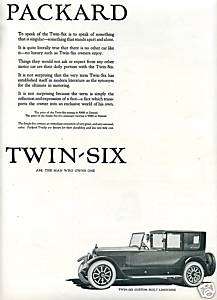 1922 PACKARD Twin SIX Car AD. Custom Built LIMOUSINE  
