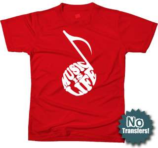 MUSIC IS LIFE dj musician band rock new cool T shirt  