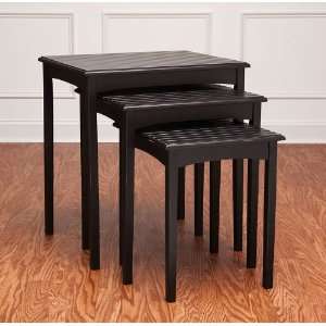  Bead Board Nested Table Set, Black, Set of 3 Furniture 