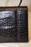 HANDCRAFTED VINTAGE GLOSSY ALLIGATOR BELLY KELLY STYLE FLAP SATCHEL 