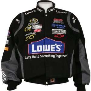  Jimmie Johnson Lowes Blk Adult Twill Jacket Sports 