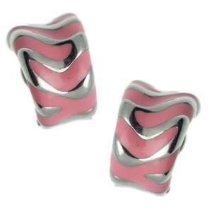 Louanna Silver Pink Clip On Earrings Jewelry