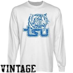  NCAA Tennessee State Tigers White Distressed Logo Vintage 