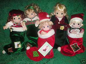   Moments Lot of 5 Christmas Stocking Dolls Nicolas Carol Holly Jingles