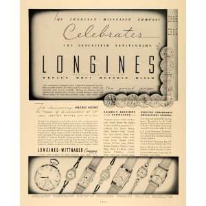  1936 Ad Longines Wittnauer Watches 70th Anniversary 