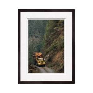 Logging Truck On Steep Mountain Road Framed Giclee Print  