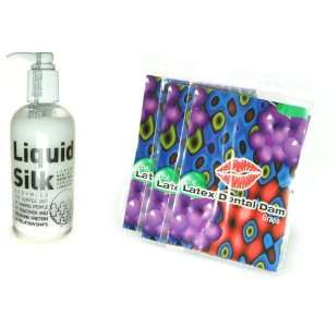 LIXX Latex Dams Grape Flavor 3 count Liquid Silk 250 ml Lube Personal 
