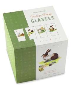 Williams Sonoma Vintage Bunny Decal Glasses, Set of 4  