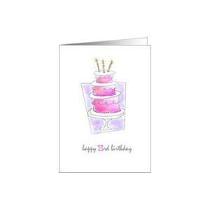  Just For Girls Happy 23 Years Old Birthday Cake Card Card 