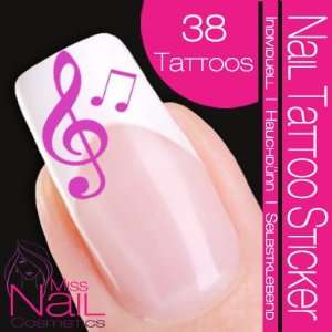  Nail Tattoo Sticker Music / Notes   lilac Beauty