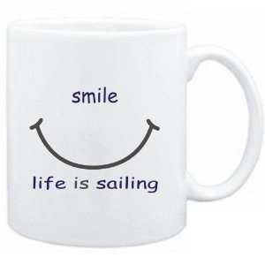  Mug White  SMILE  LIFE IS Sailing  Sports Sports 